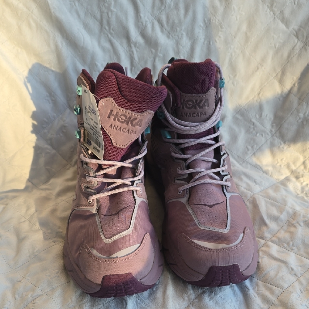 Hoka Anacapa Mid Hiking Boot in Dusty Mauve and Rose
